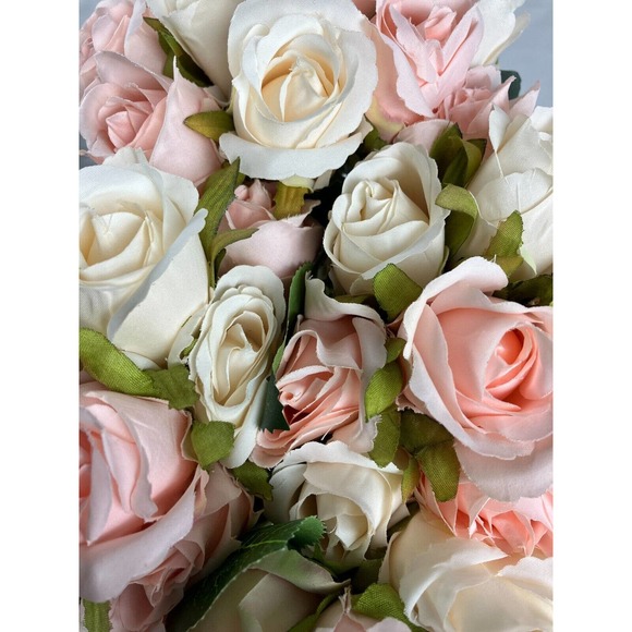 48-Pcs Artificial Silk Rose Flowers w/ Leaves & Stems for Wedding Bridal Shower - Picture 5 of 14